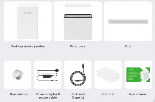 Desktop Air Purifier for xTool F1 (Настольный очиститель дыма и запаха для F1)